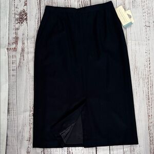 Vintage Evan Picone Classic Dark Navy Wool Skirt NWT